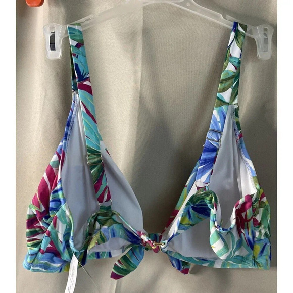 Bikini Top Adjustable Strap‎ Colorful Palm Tree Leaves Tropical NEW 3X 24W-26W - Picture 2 of 4